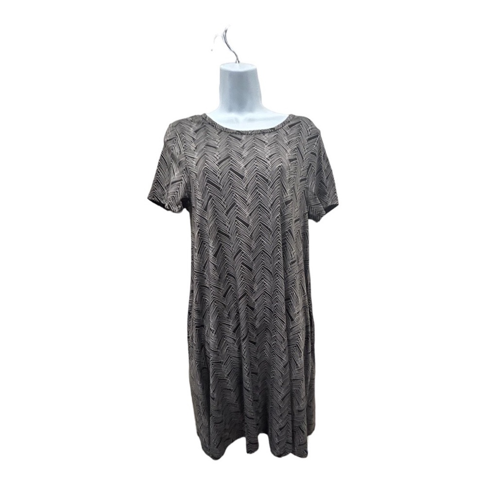 EUC LuLaRoe Carly Dress Grey/Blk/wht Sz S